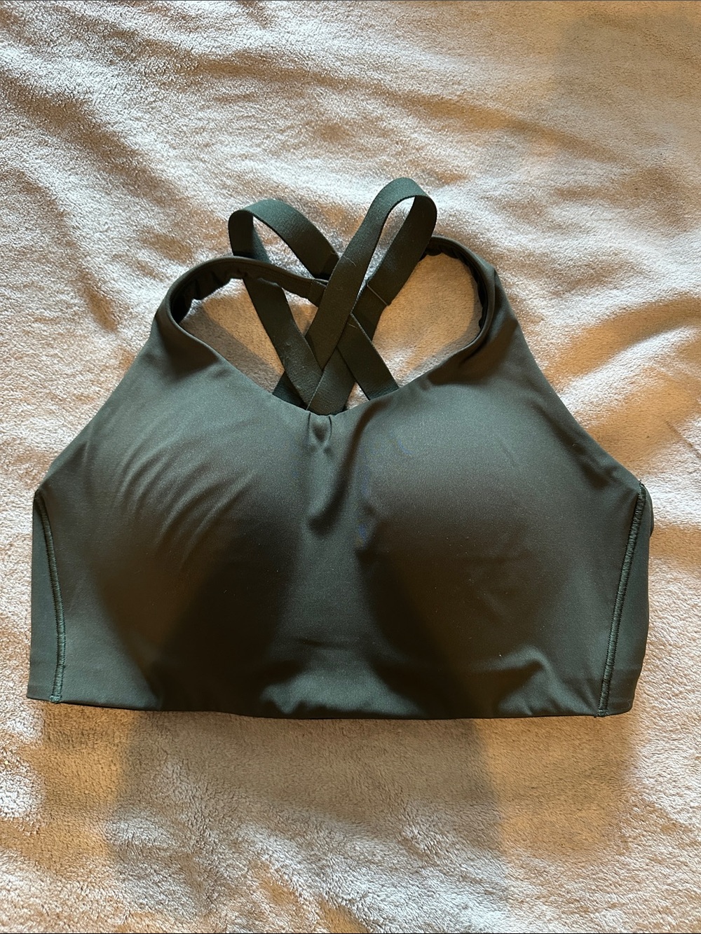 Lululemon Crossback Olive Green Sports Bralette